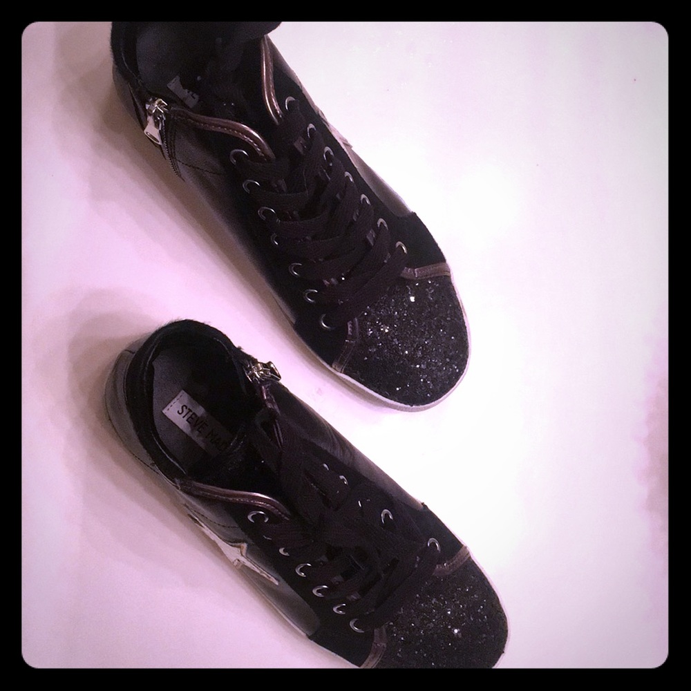 Steve Madden sparkly black sneakers